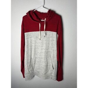 American Eagle‎ Outfitters Flex Hoodie Mens XXL Red Grey Colorblock Pullover